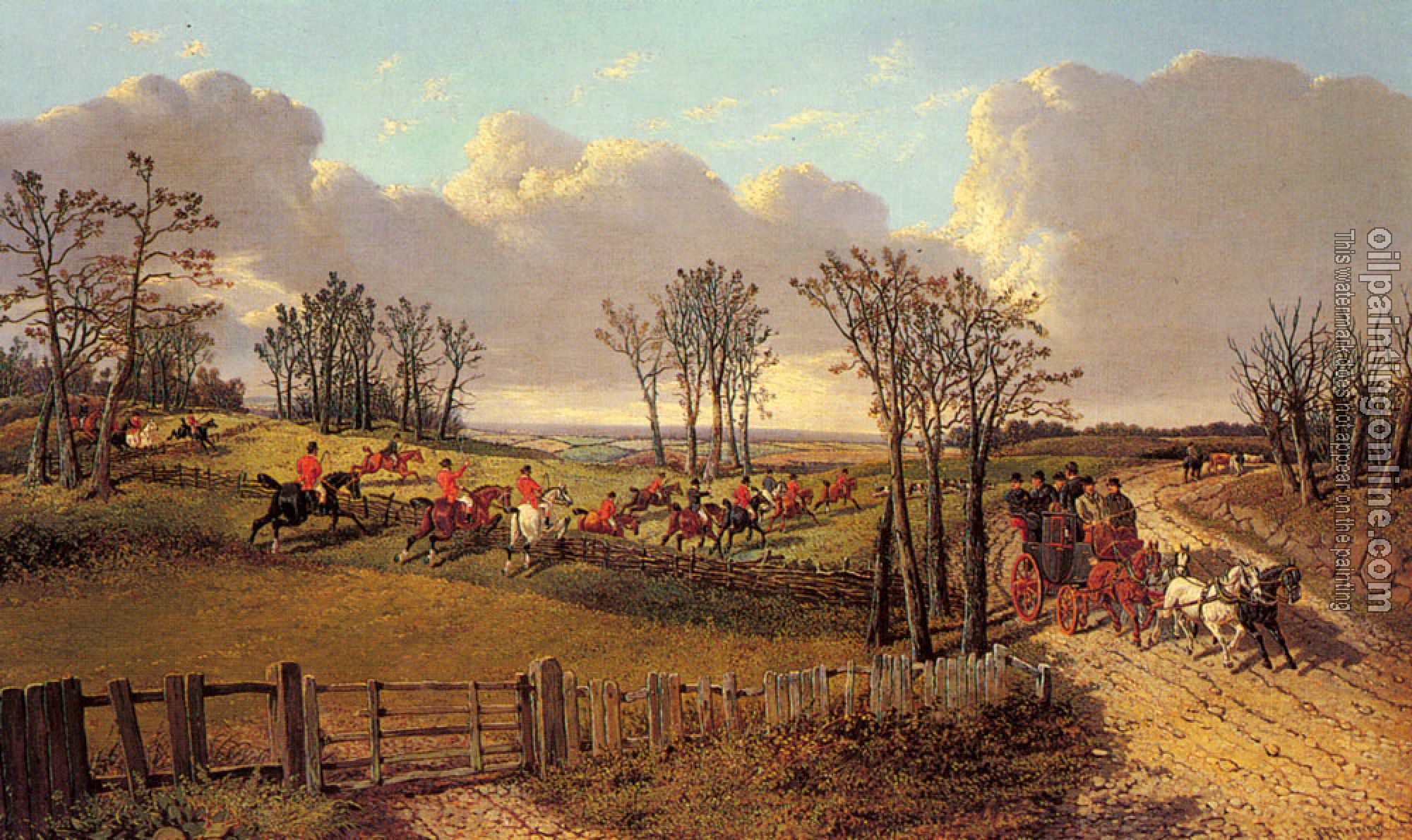 Herring, John Frederick Jr - A Hunting Scene with a Coach and Four on the Open Road